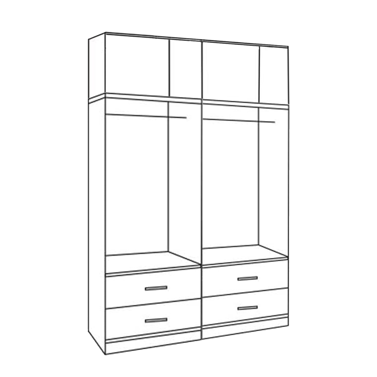 Гардероб 4-крилен цвят зебрано 160X42X241 КГ11352.01