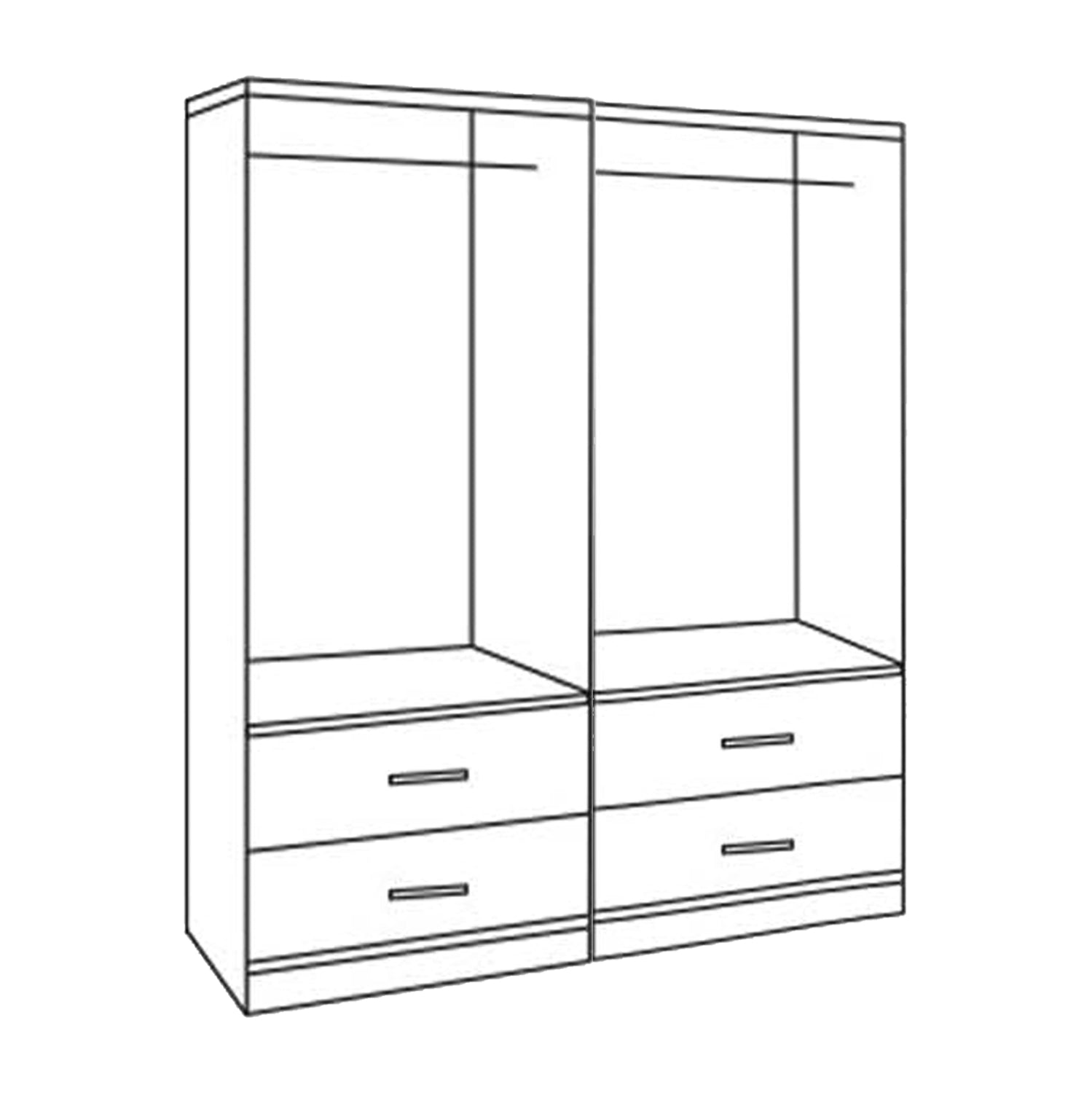 Гардероб 4-крилен сонома цвят 160X42X181см 11349.02