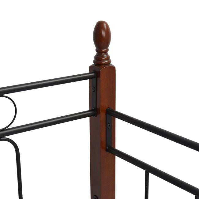 Легло-диван Reven метал-черен цвят и дърво-цвят мръсен дъб 90х190 см