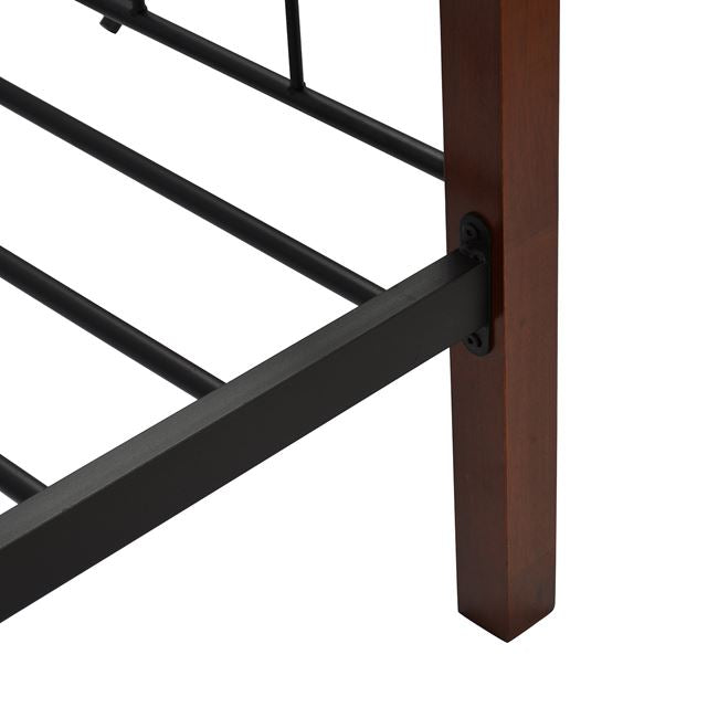 Легло-диван Reven метал-черен цвят и дърво-цвят мръсен дъб 90х190 см