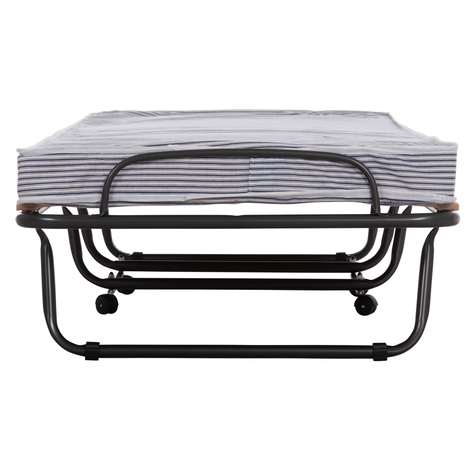 Италианско легло NOBLE с колелца и матрак 9см синьо-бяло 80x182x37.5cm.