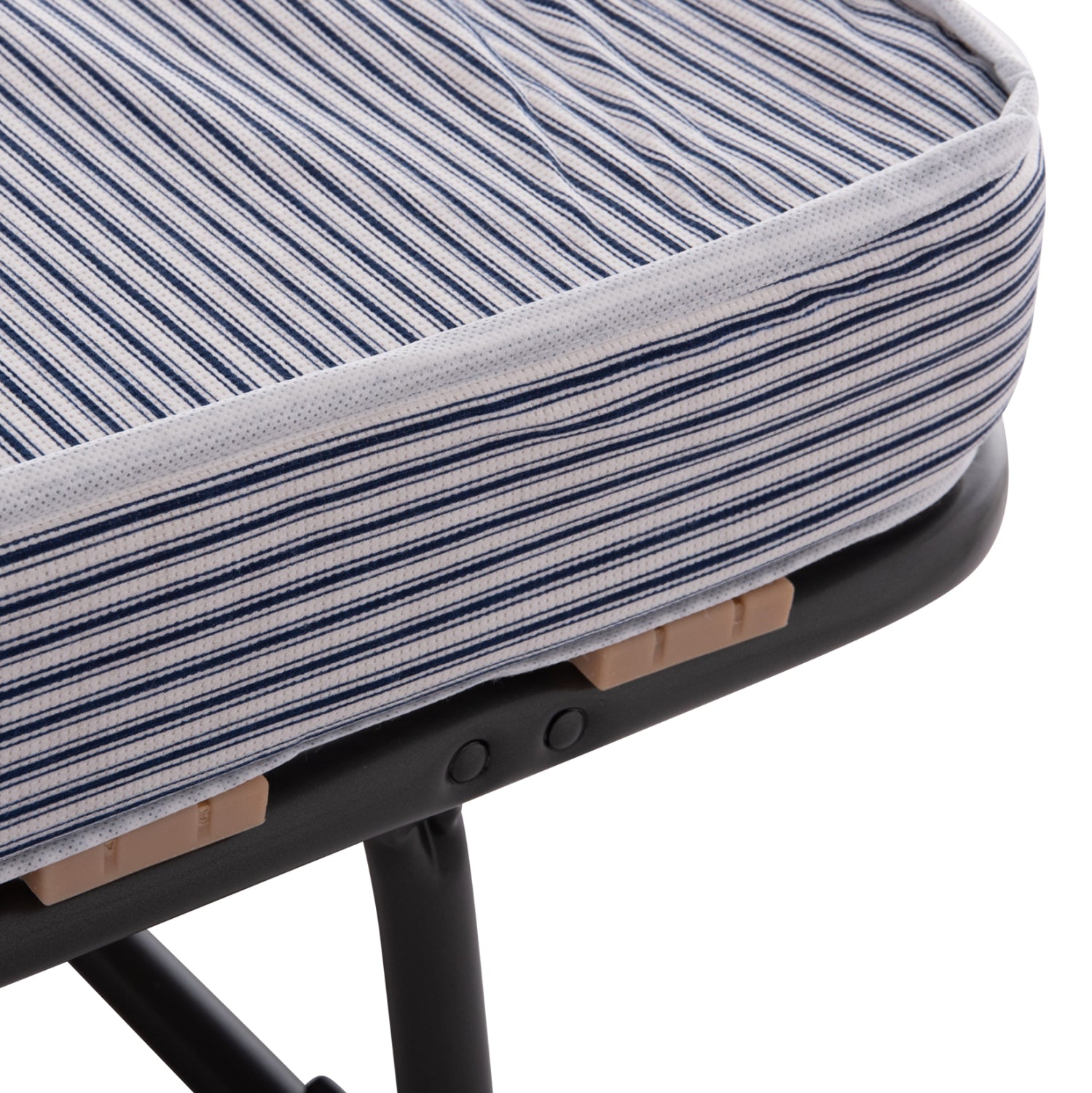 Италианско легло NOBLE с колелца и матрак 9см синьо-бяло 80x182x37.5cm.