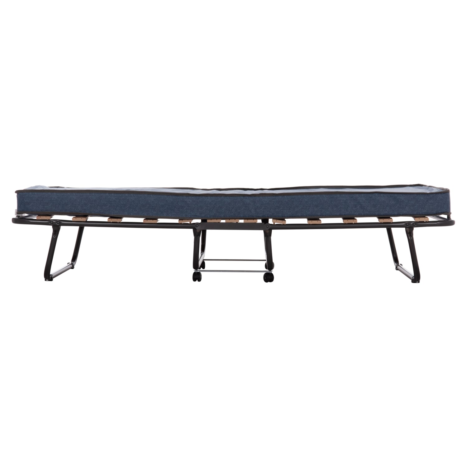 Италианско легло NOBLE с колела и матрак 9см сиво 80x182x37.5cm.