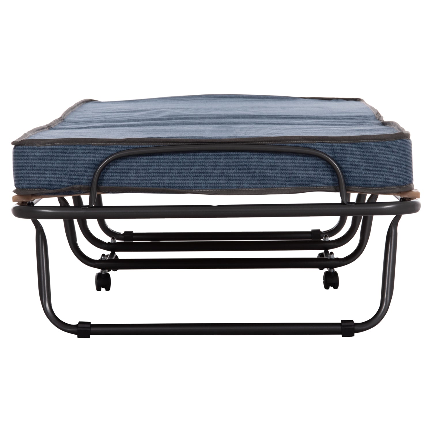 Италианско легло NOBLE с колела и матрак 9см сиво 80x182x37.5cm.