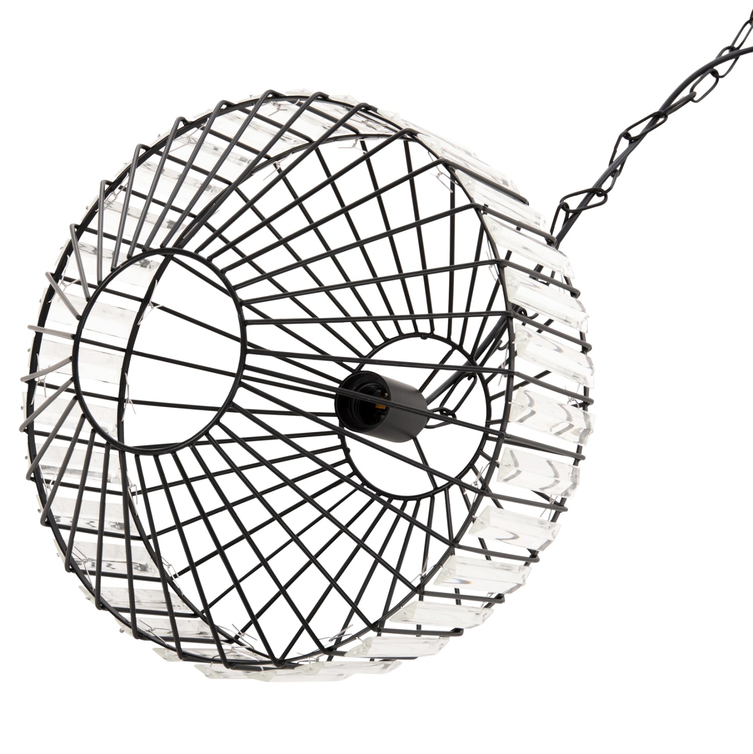 Таванна лампа 4092 черен цвят Φ33.5x29-127.5см