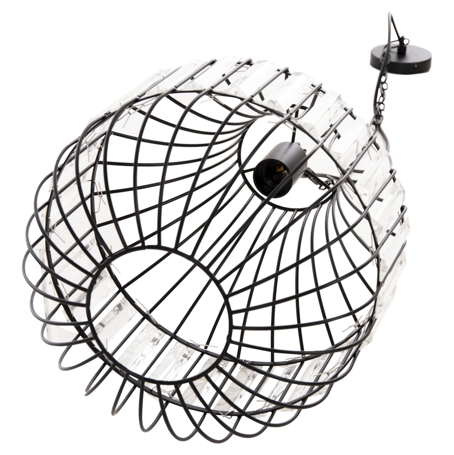 Таванна лампа 4093 метал-стъкло Φ29x38-137см