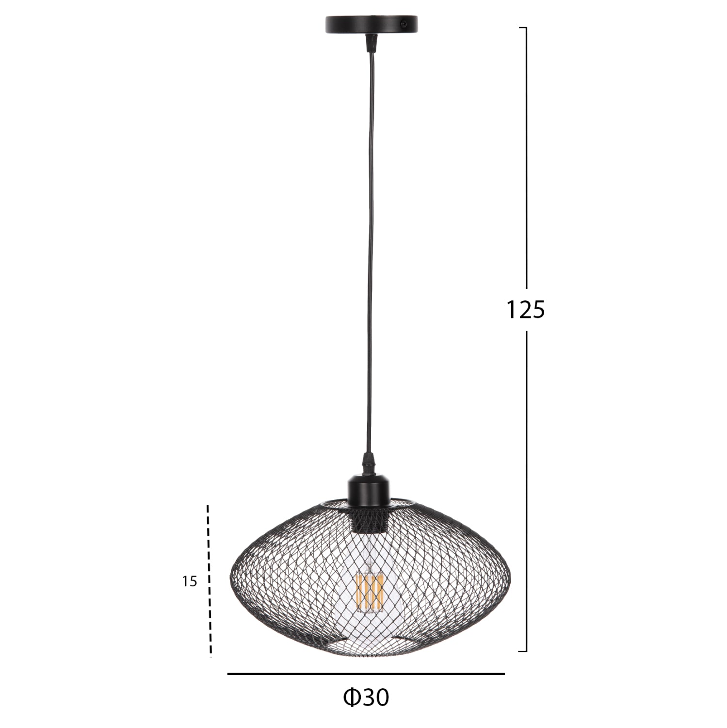 Таванна лампа 4094 черен цвят Φ30x125см