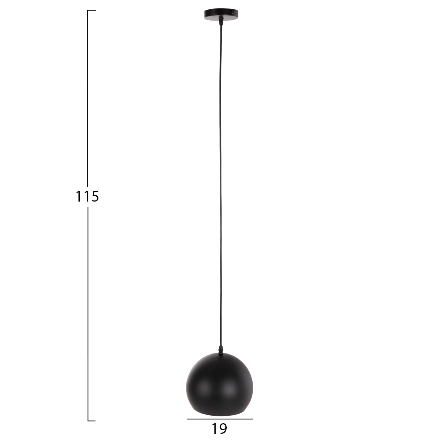 Таванна лампа 4107 черен цвят 19x19x115см