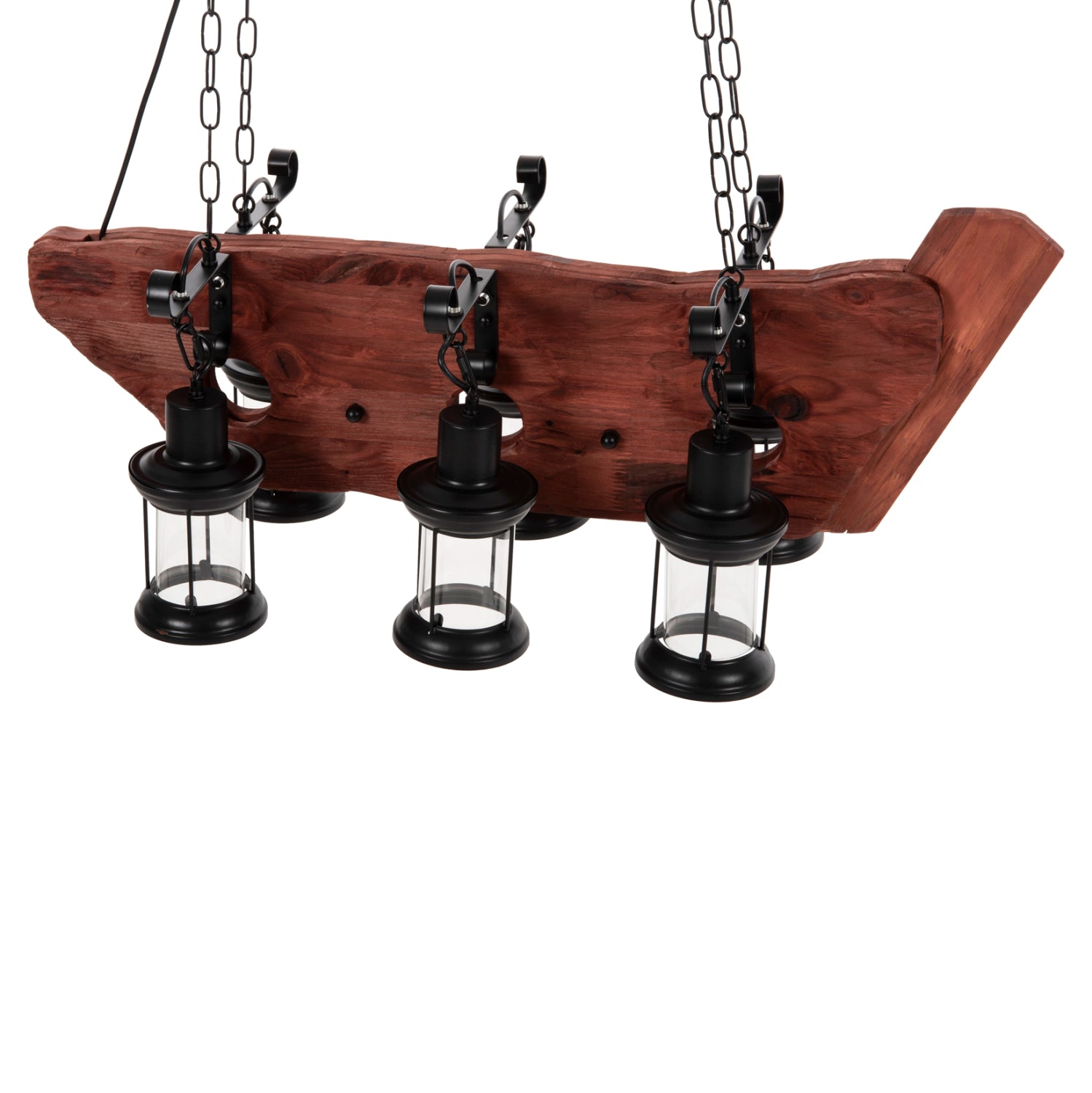 Таванна лампа 4117 дърво-метал-стъкло 116 см