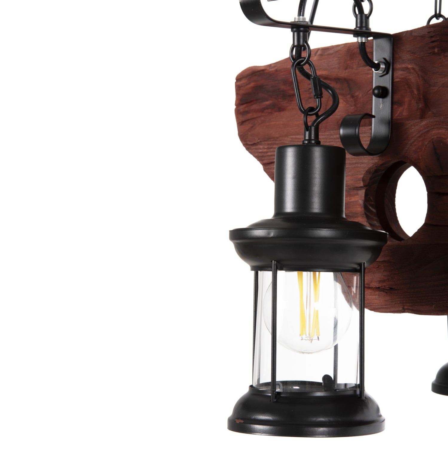 Таванна лампа 4117 дърво-метал-стъкло 116 см