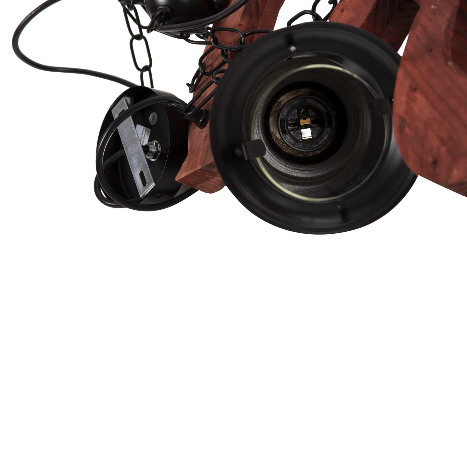 Таванна лампа 4117 дърво-метал-стъкло 116 см