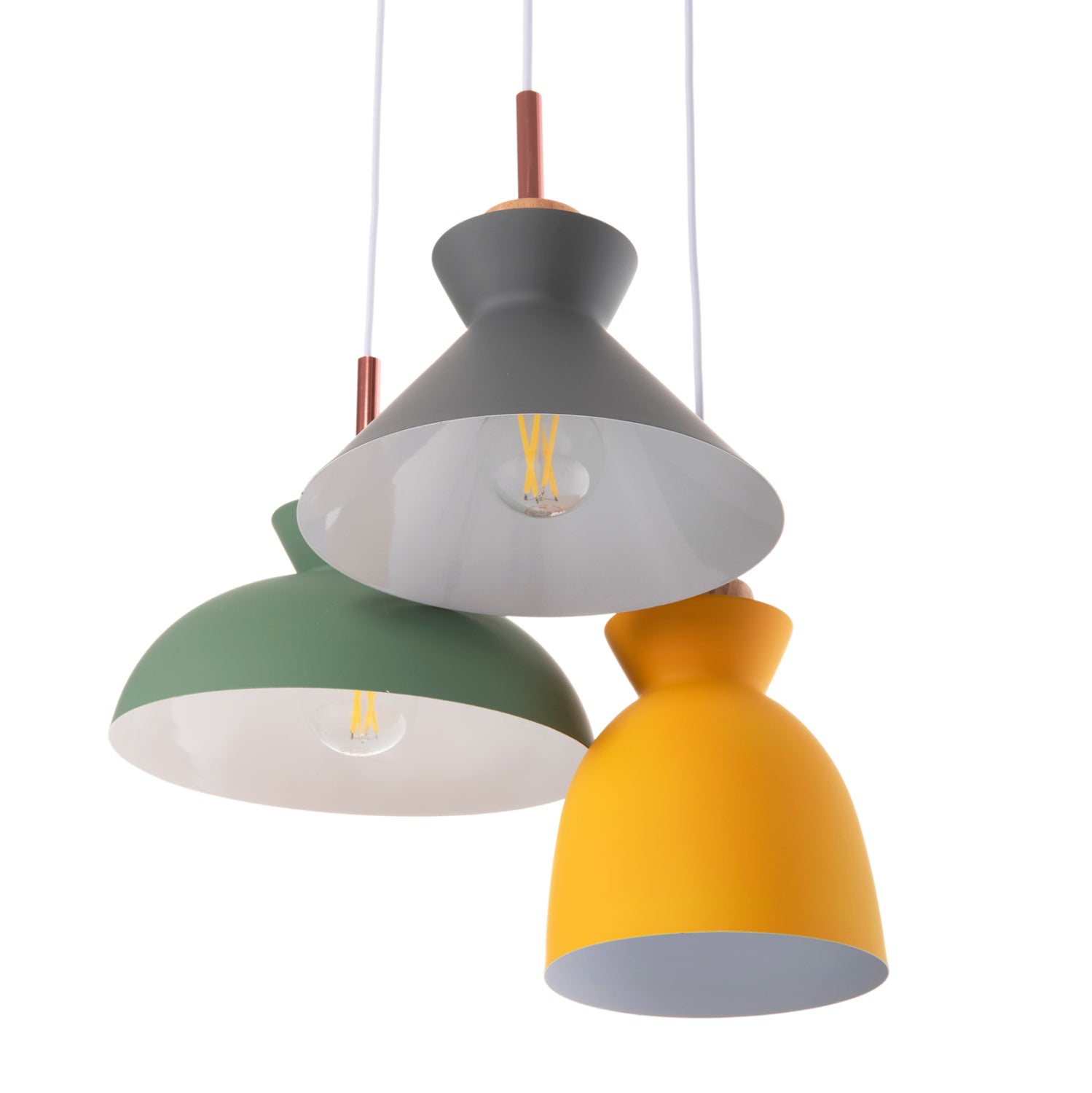 Лампа цвят сив-зелен-жълт ф45/105см