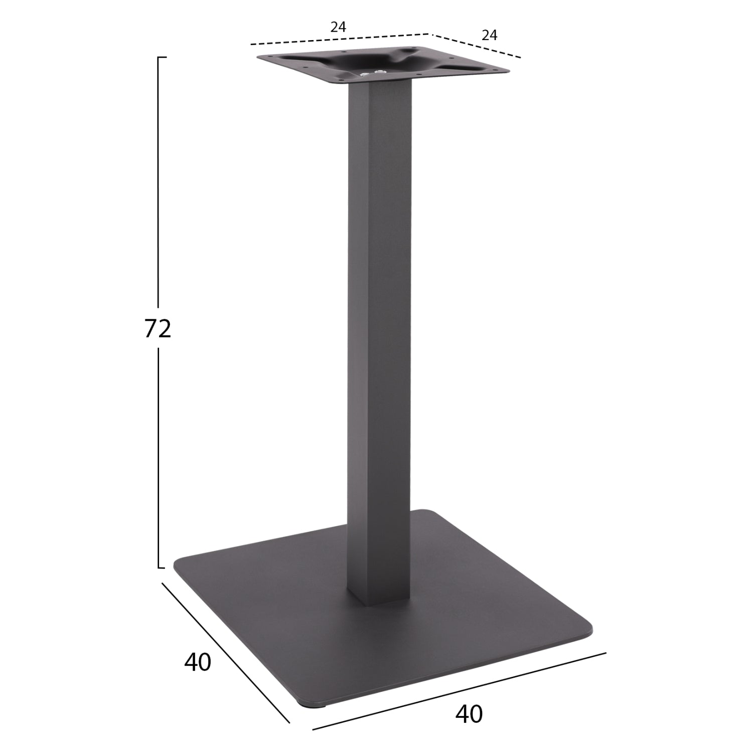 Основа за маса 414 / 40X40X72см -сив цвят