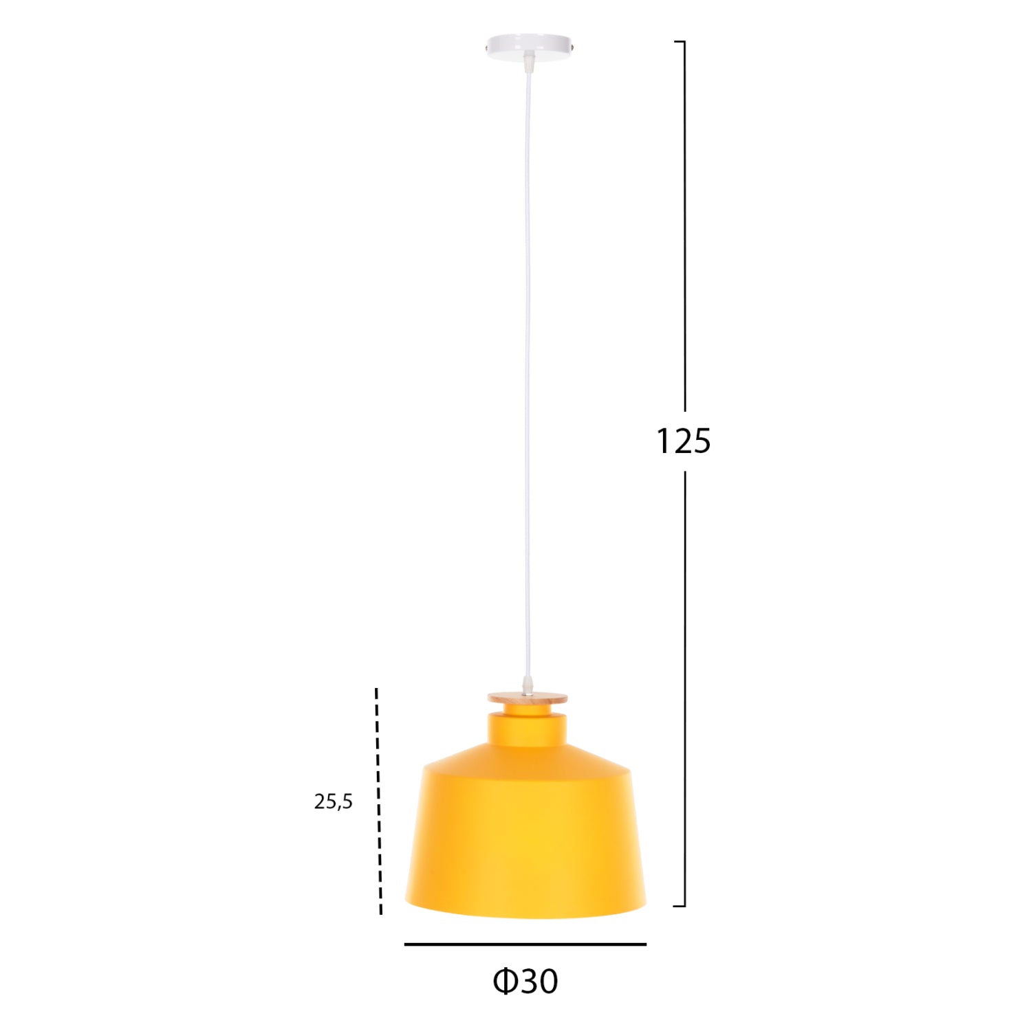 Лампа Дейзи цвят жълт-бял -φ30x123.5см