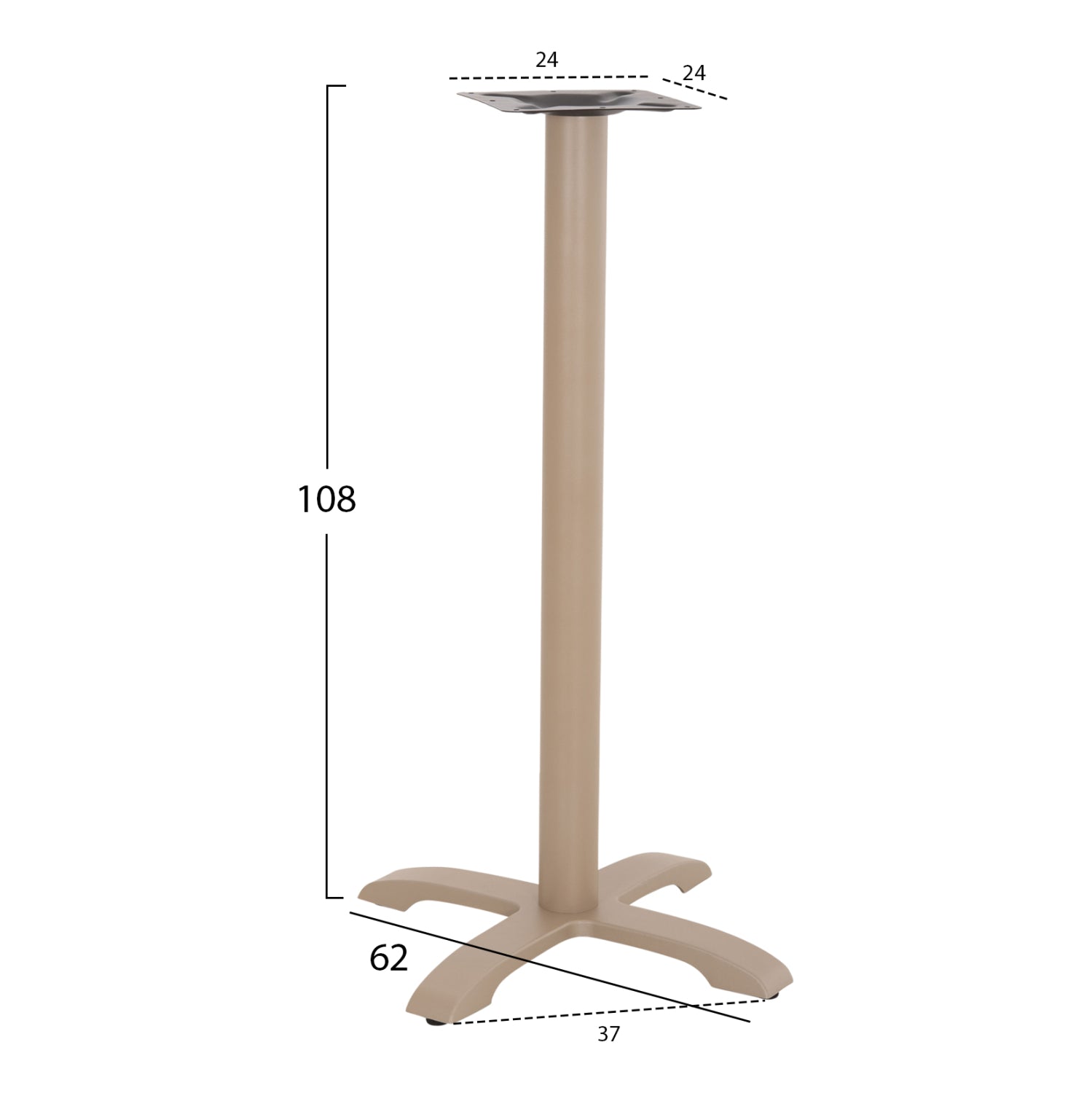 Основа за бар маса 417.25/ капучино метал/чугун 50x50x107.5см. с регулатори