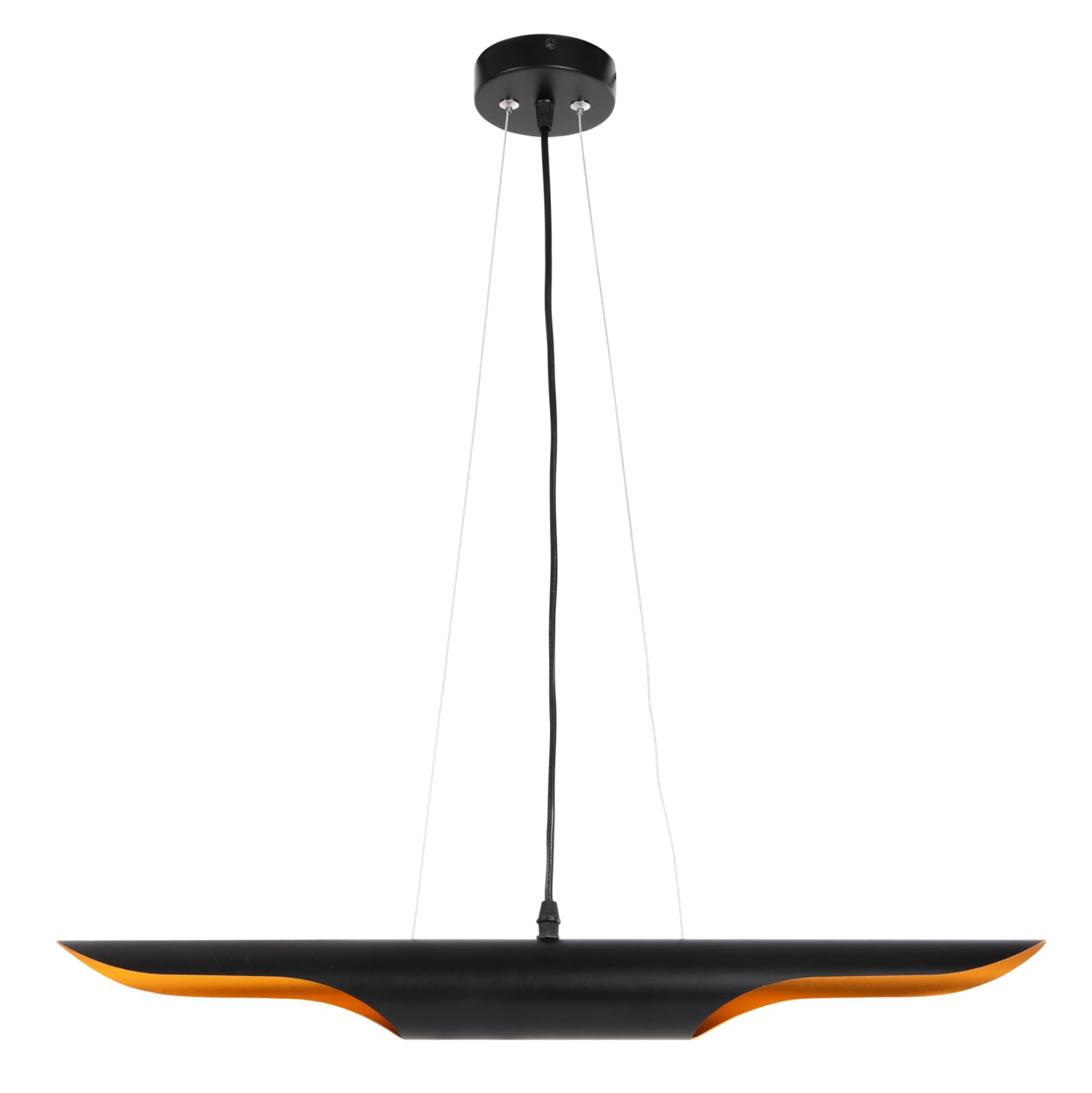 Пенсална ламина за таван, черна метална тръба - 2 лампи φ6x60χсм.