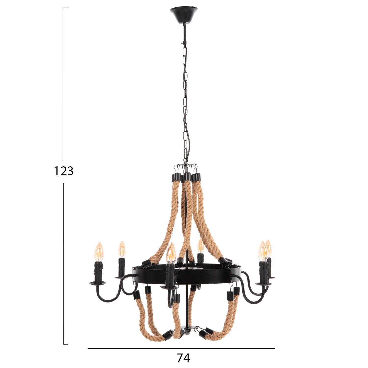 Полилей 4177 въже-метал 74x74x123см