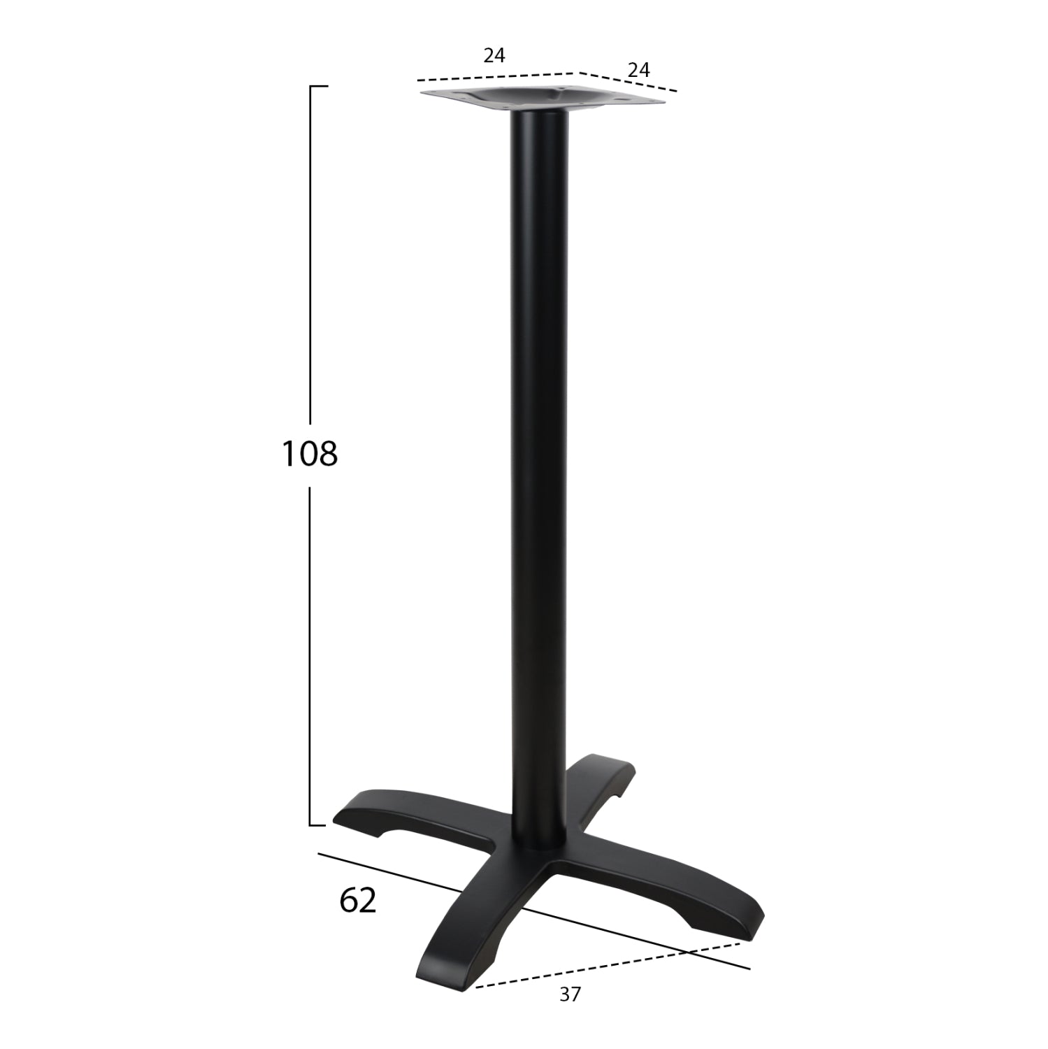 Чугунена стойка за бар маса 62X62/108см