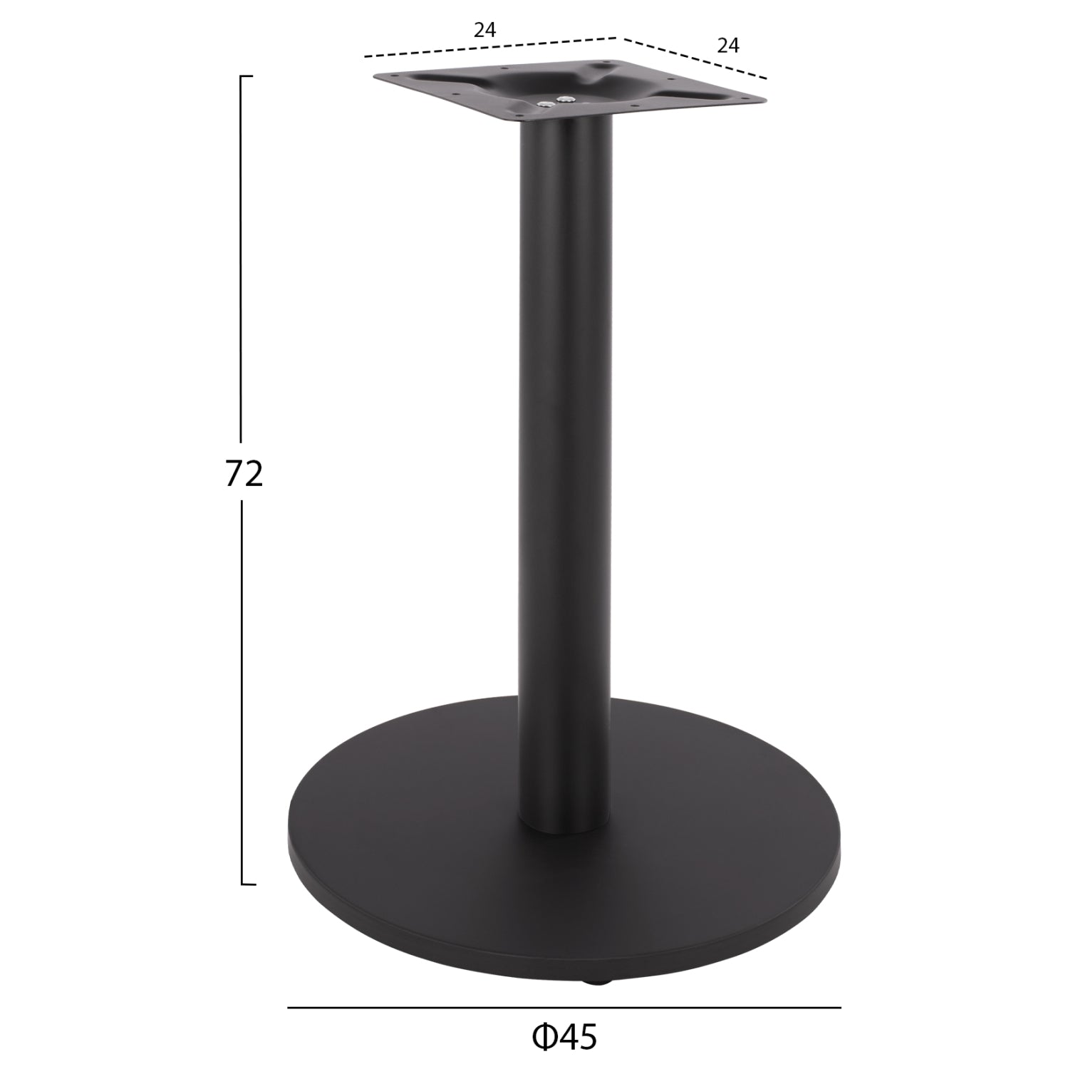 Основа за маса 419.11/метална черен мат ф45x72cm с регулатори