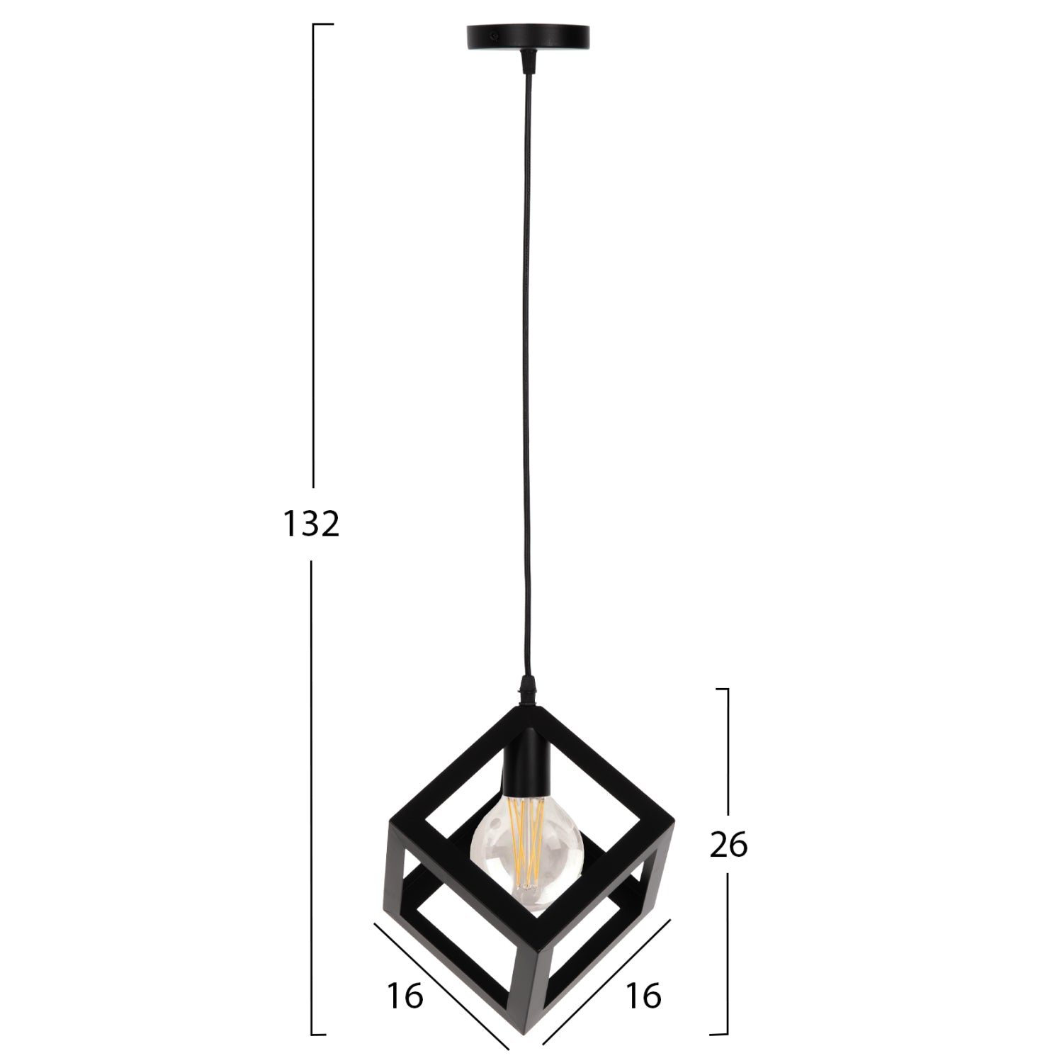 Таванна лампа 4192 черен цвят 16x16x132см