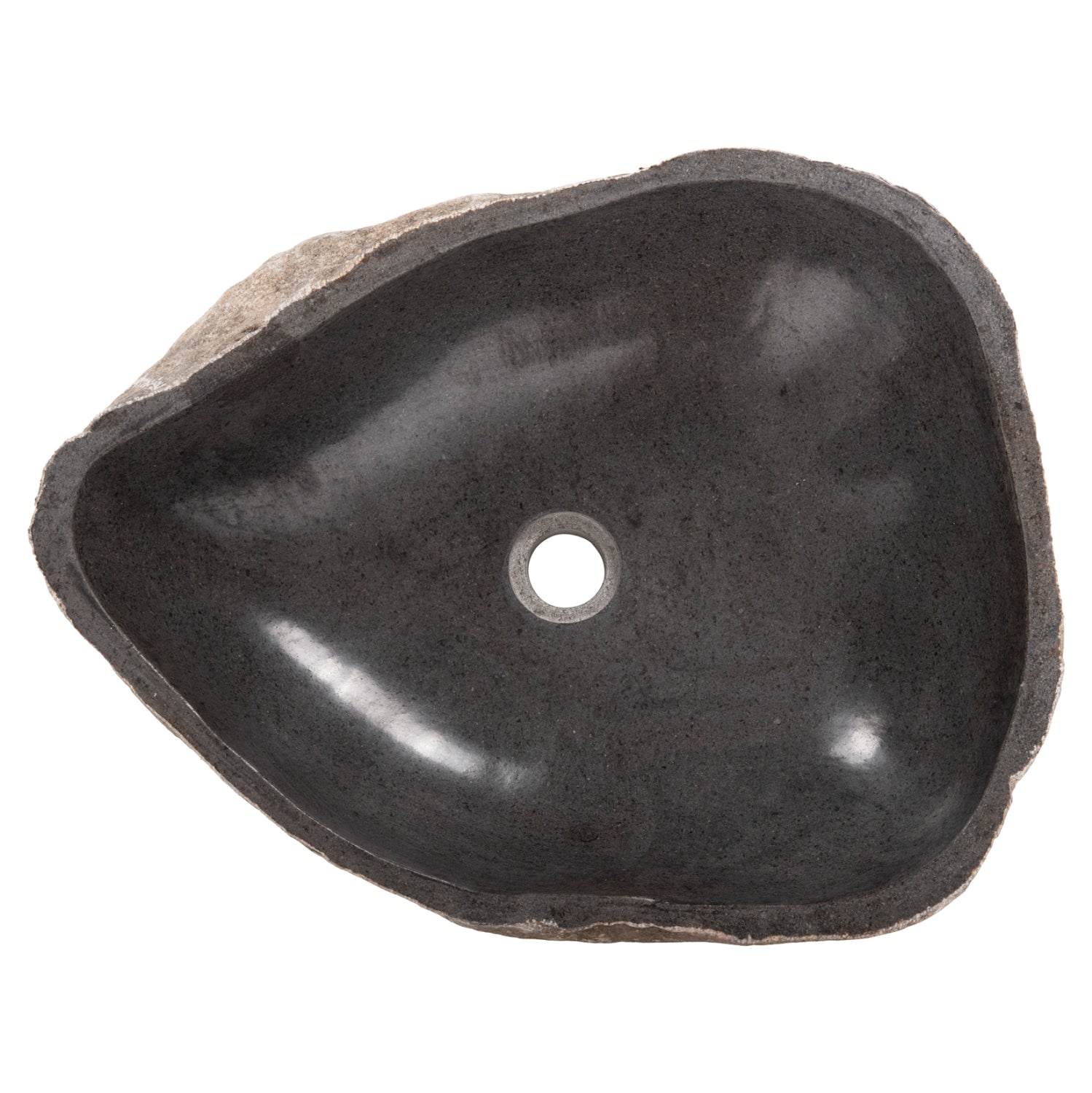 Каменна мивка, резбан камък, сив цвят, 55x44x16в см