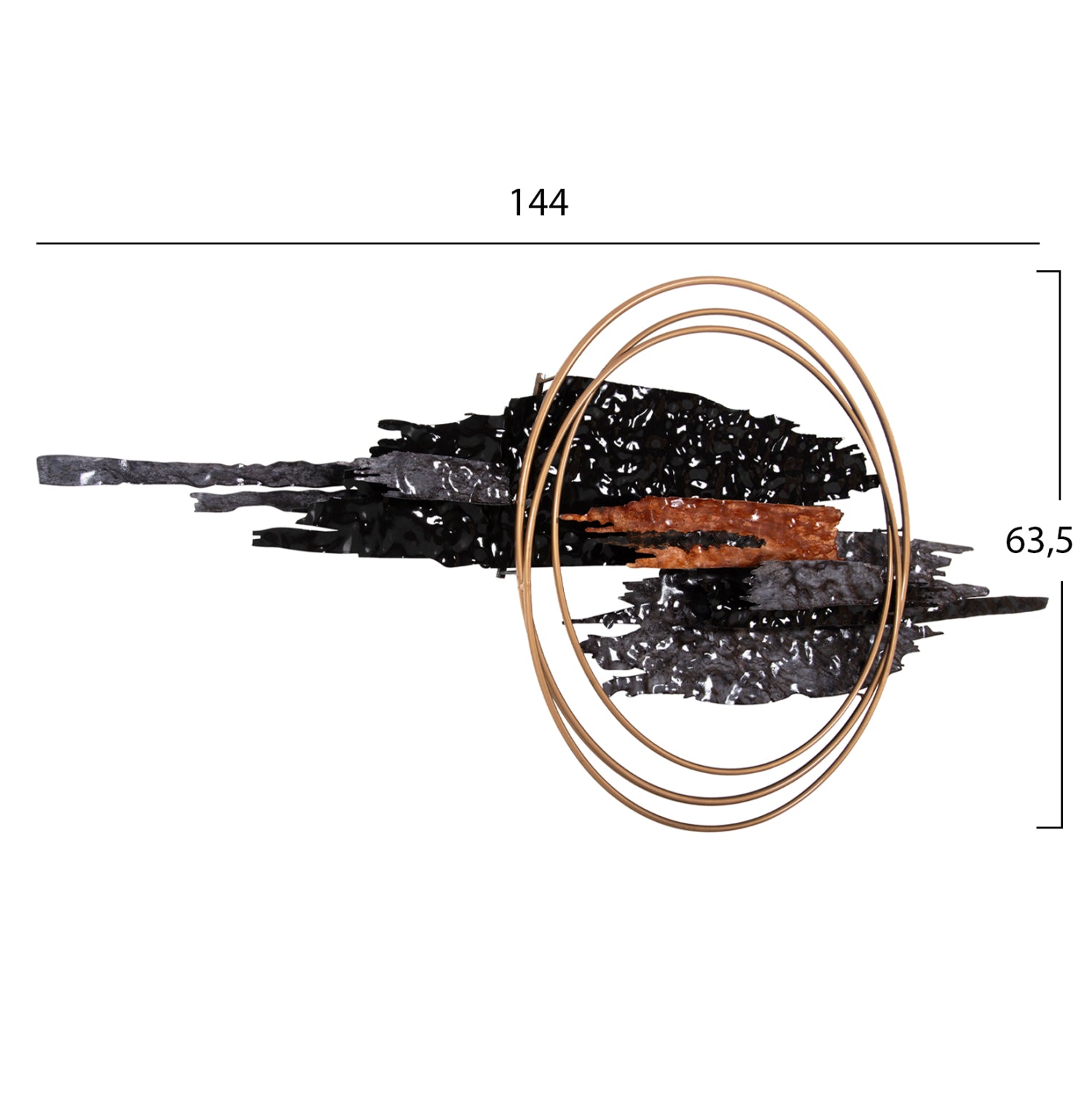 Декорация за стена черен/златист цвят 144x63.5