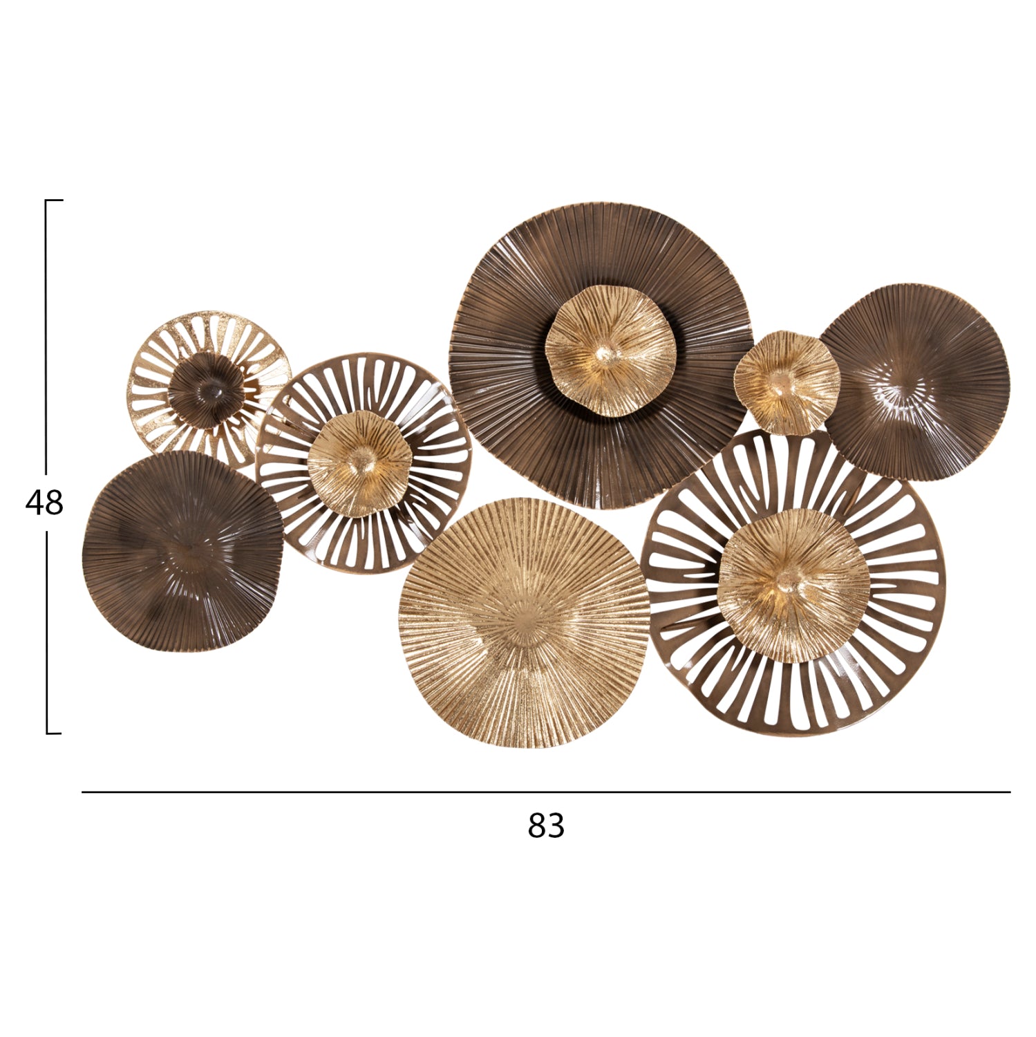 Метална стенна декорация в земни цветове 83x48см.