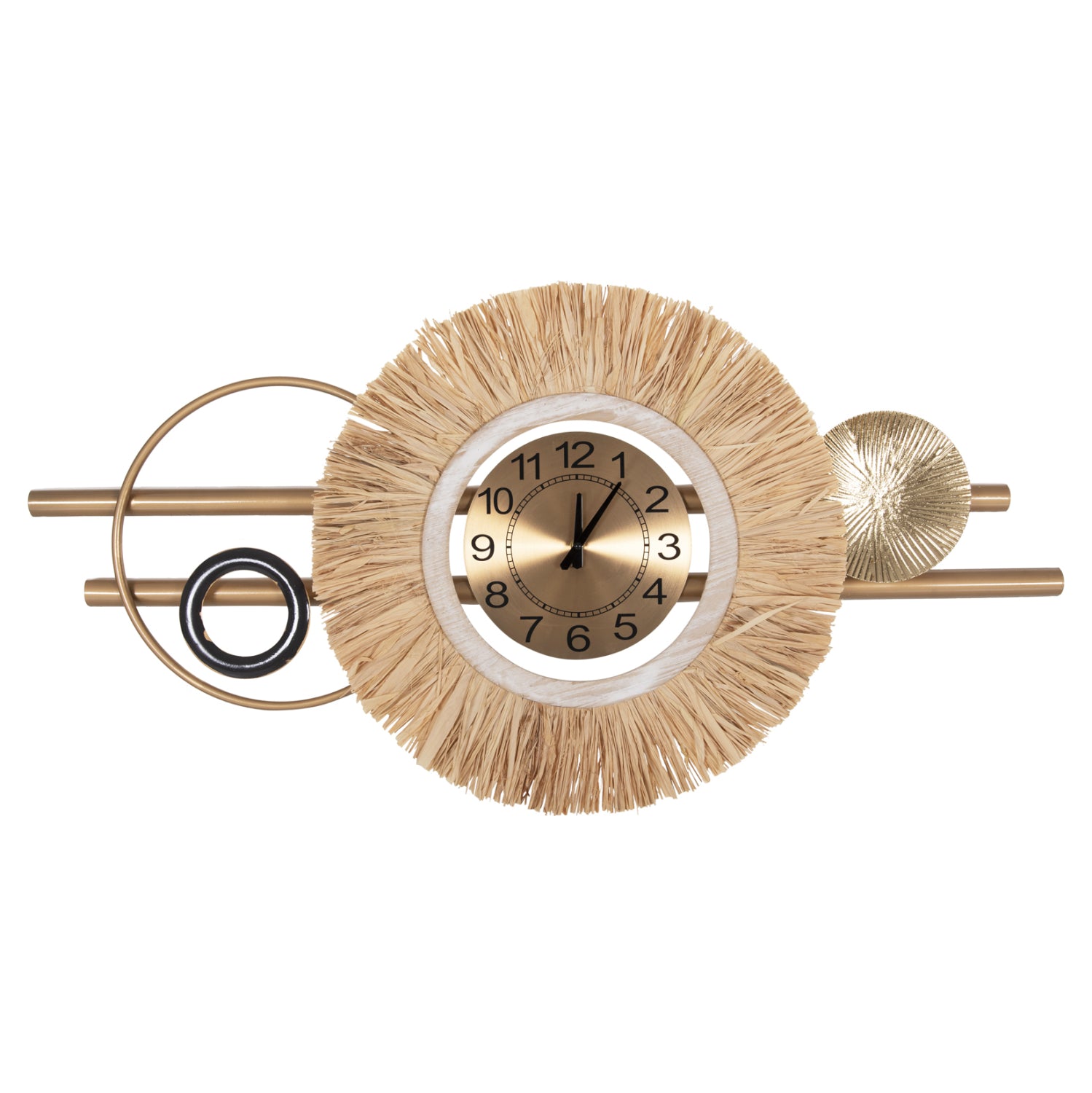 Часовник натурал метал и рафиеви влакна 100x49см