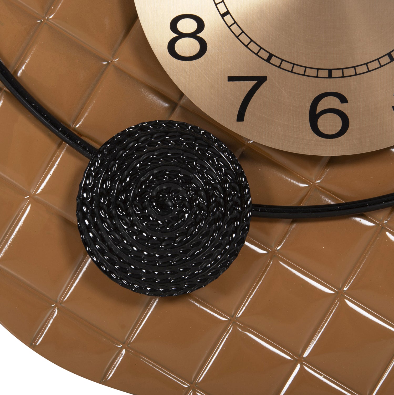 Стенен часовник метален златист с черни стрелки 50x63 см