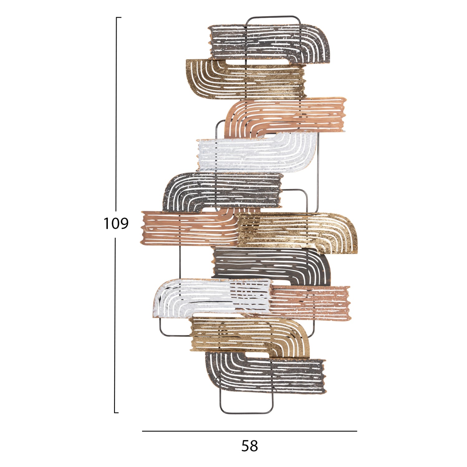 Метална стенна декорация в различни цветове 58x4x109см