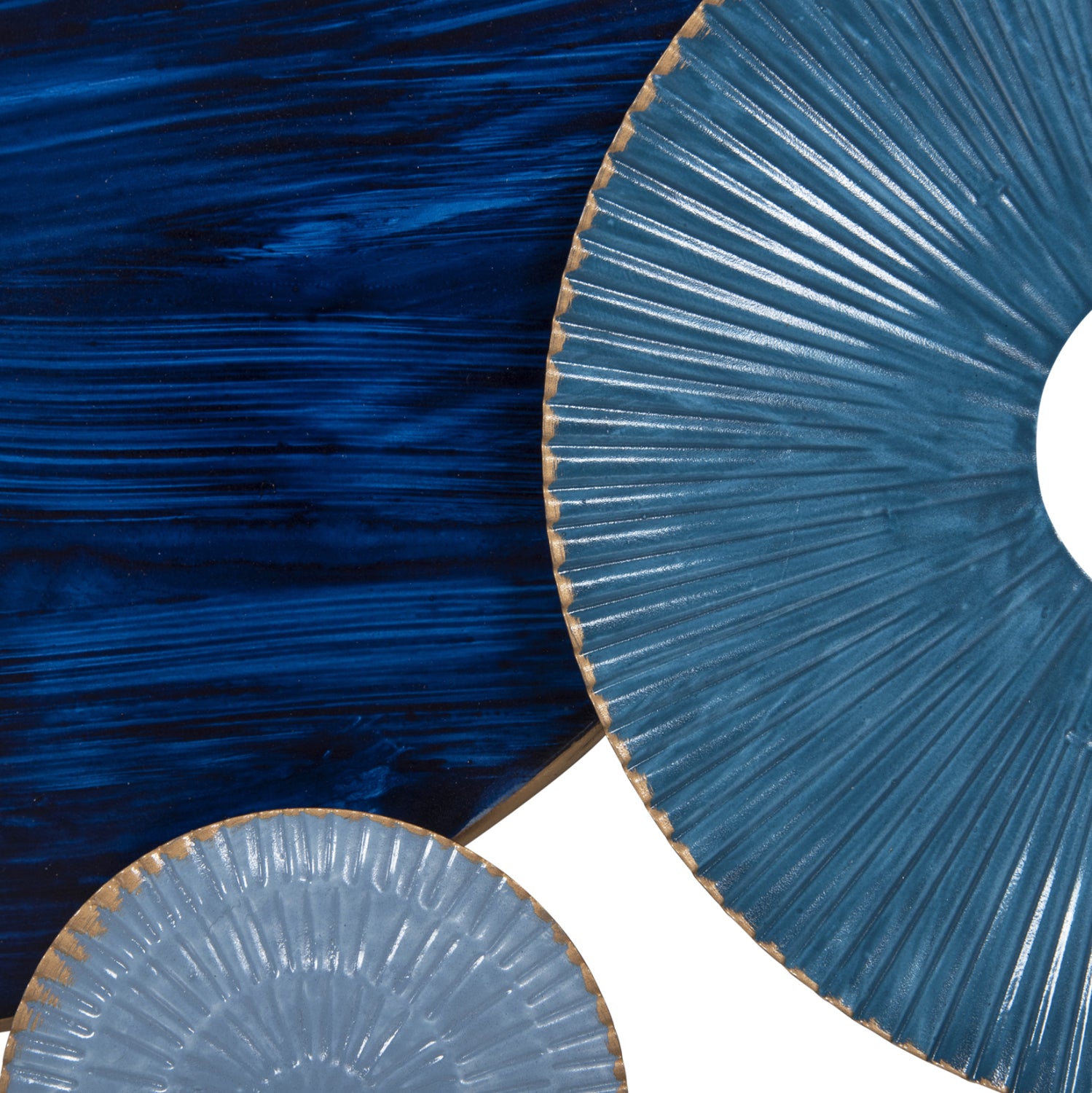 Метална стенна декорация в сини нюанси 87x54 см