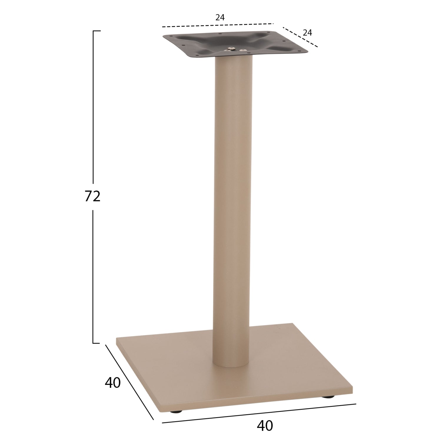 Основа 40x40/71.5см  - КГ421 инокс капучино с регулатори