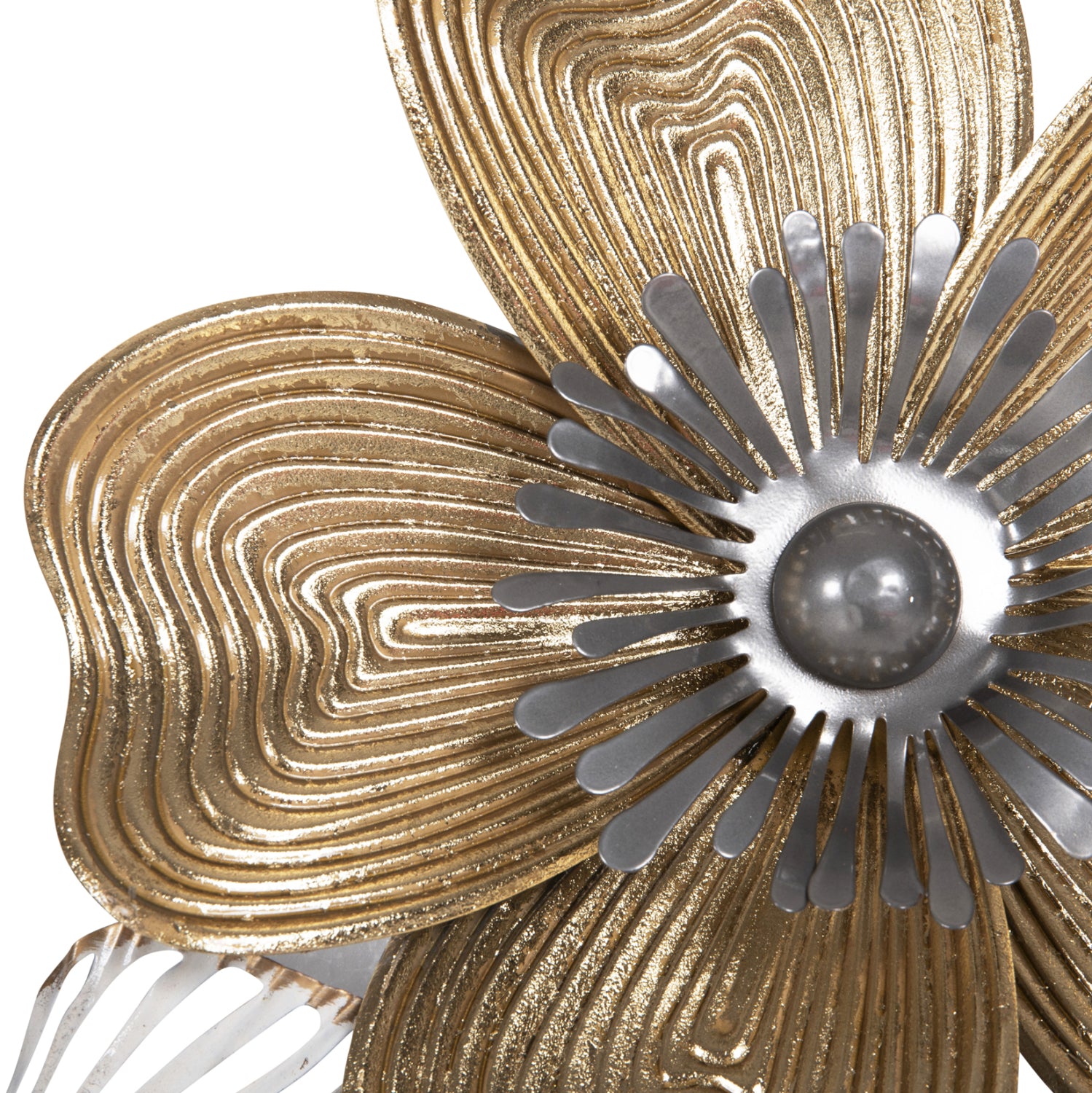 Декоративен метален стенен панел в бяло-сиво-златисто 51x7.5x120см