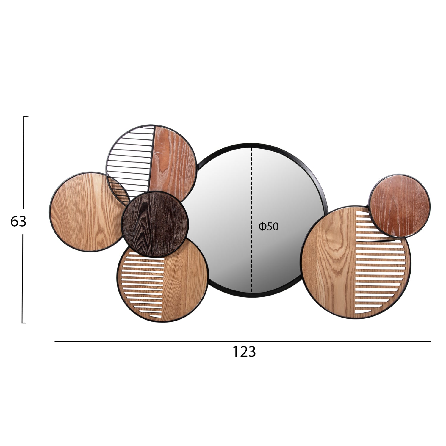Огледало DAVION цвят натурал 123x5x63см.