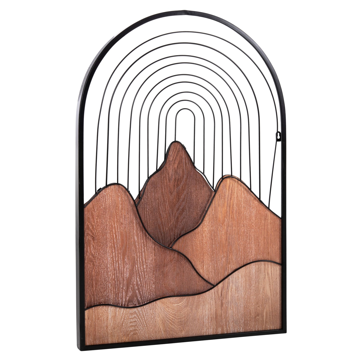 Декорация за стена цвят натурал дърво-черен метал 60x3.5x93см.