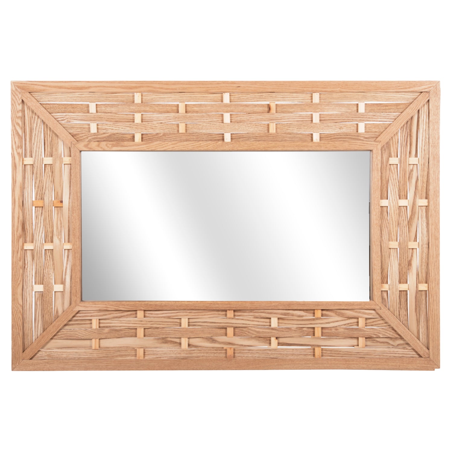 Огледало стенно правоъгълно с рамка бамбук 120x2.5x80 см.