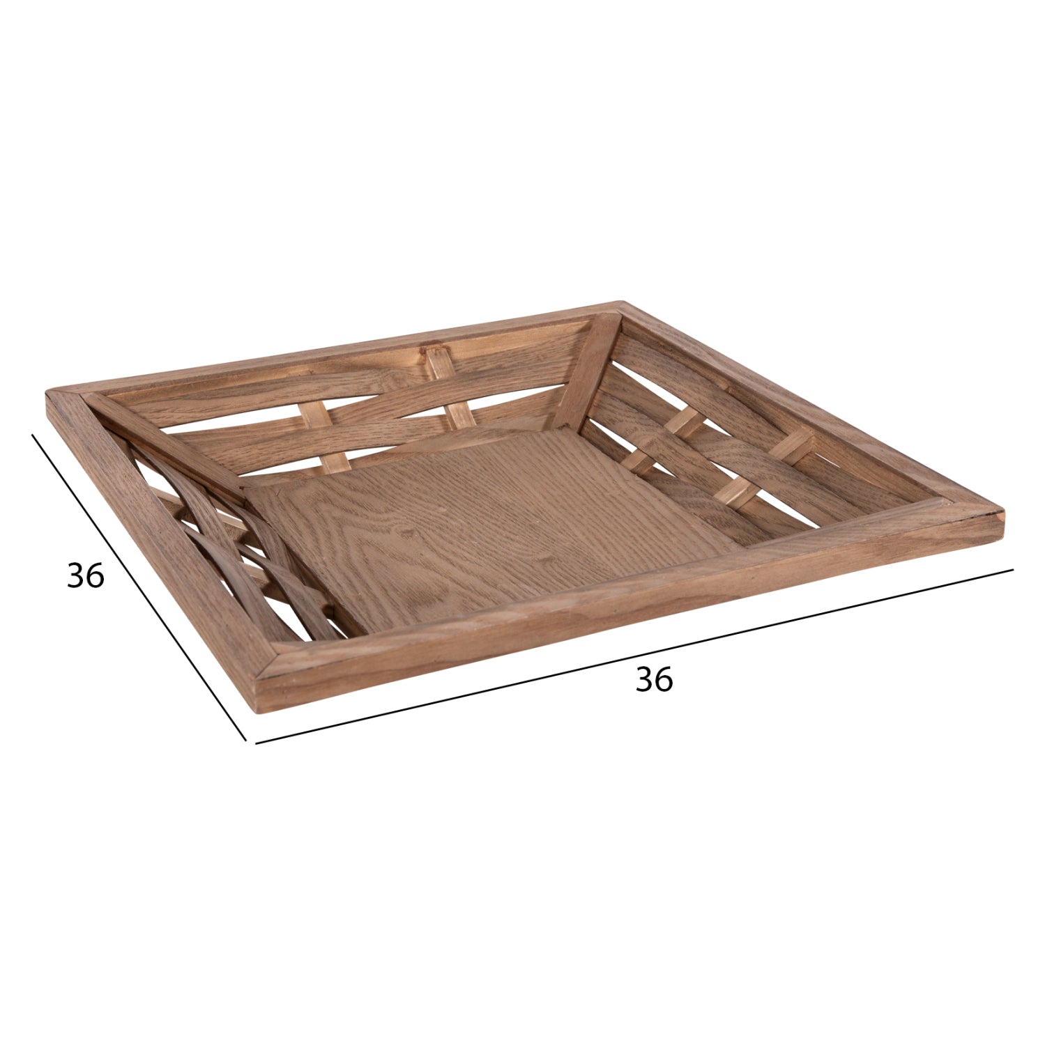 Поднос цвят тъмен натурал 36x36x6