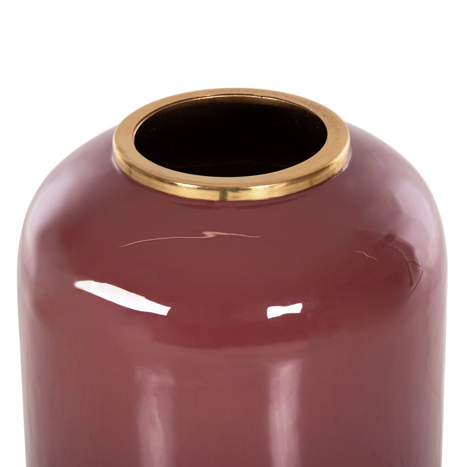 Декоративна подова ваза метал в черешево-златист перла φ24x69υсм