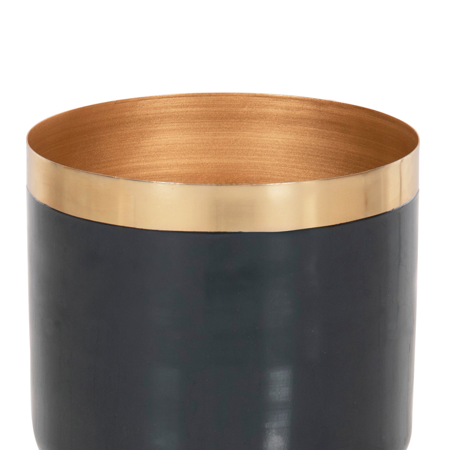 Декоративна настолна декоративна ваза метална, синьо-въгленово-сребърна φ21x37.5h