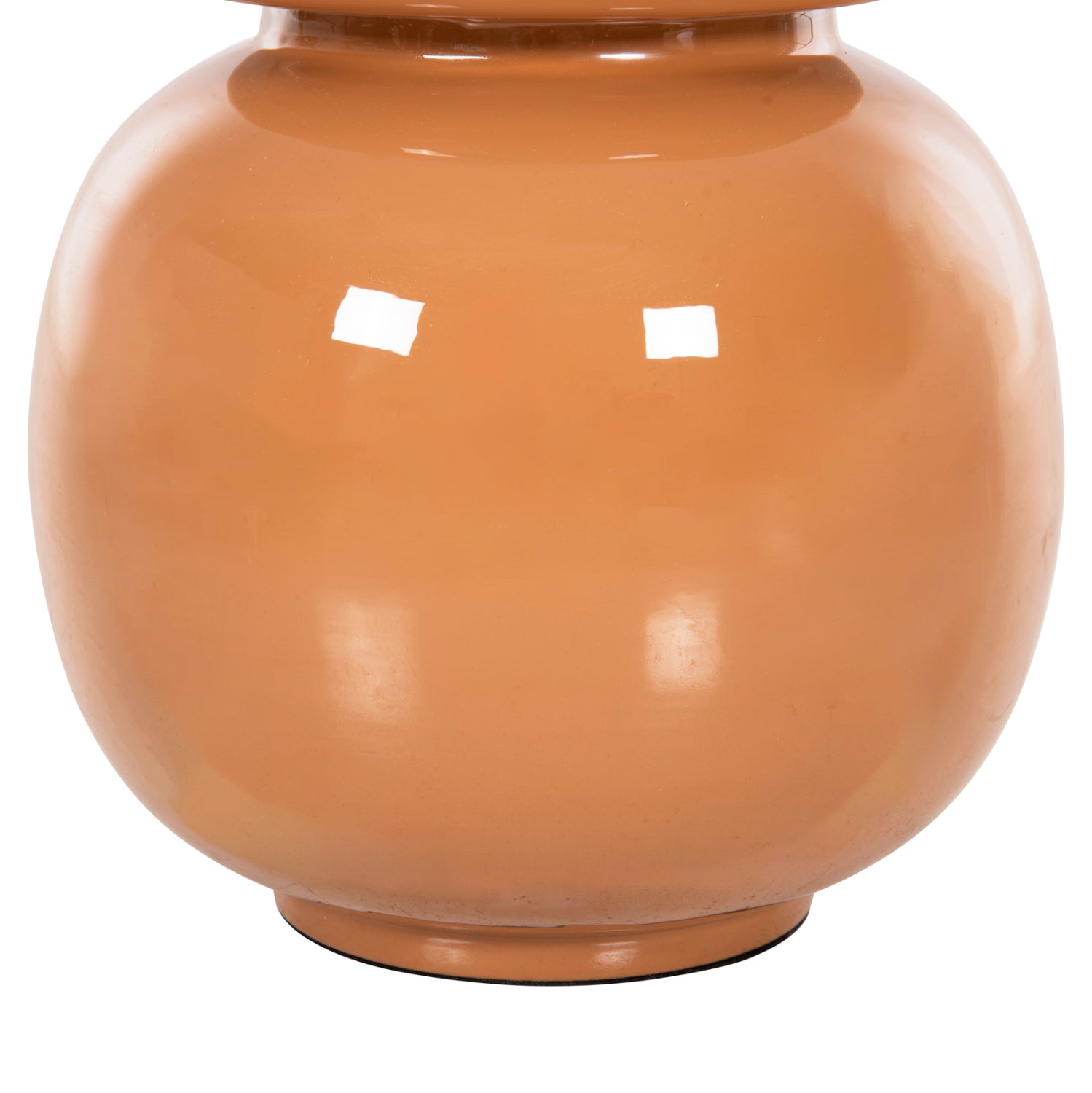 Декоративна настолна ваза метална цвят сьомга Φ21x37,5