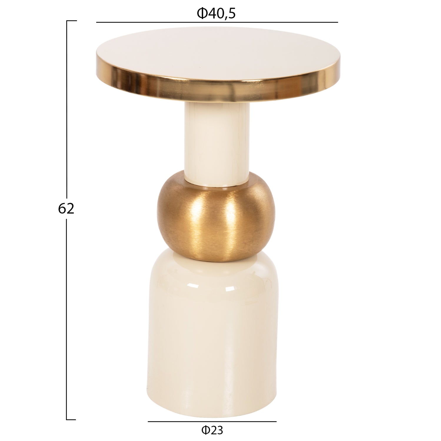 Помощна маса AMBUR крем-златист цвят Φ40.5x62см