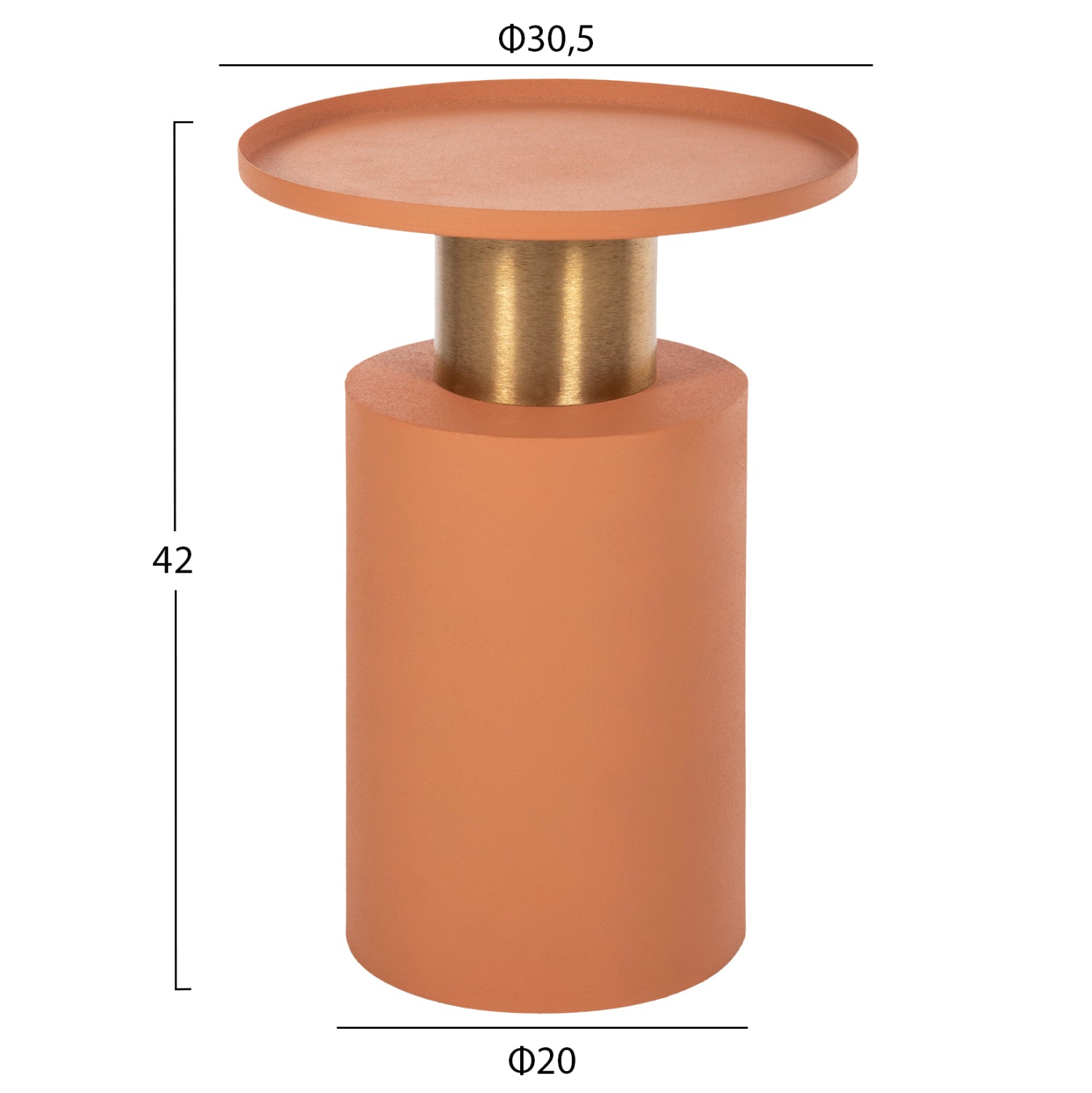 Странична маса PUNJAB -оранжев цвят Φ30,5x42см