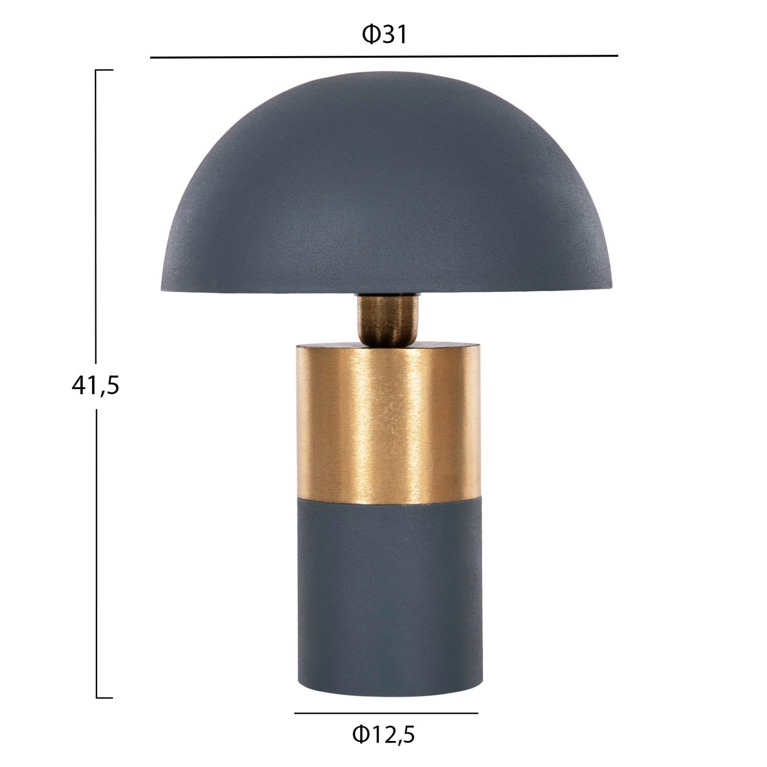 Настолна лампа PUNE син-златист цвят φ31x41.5в см