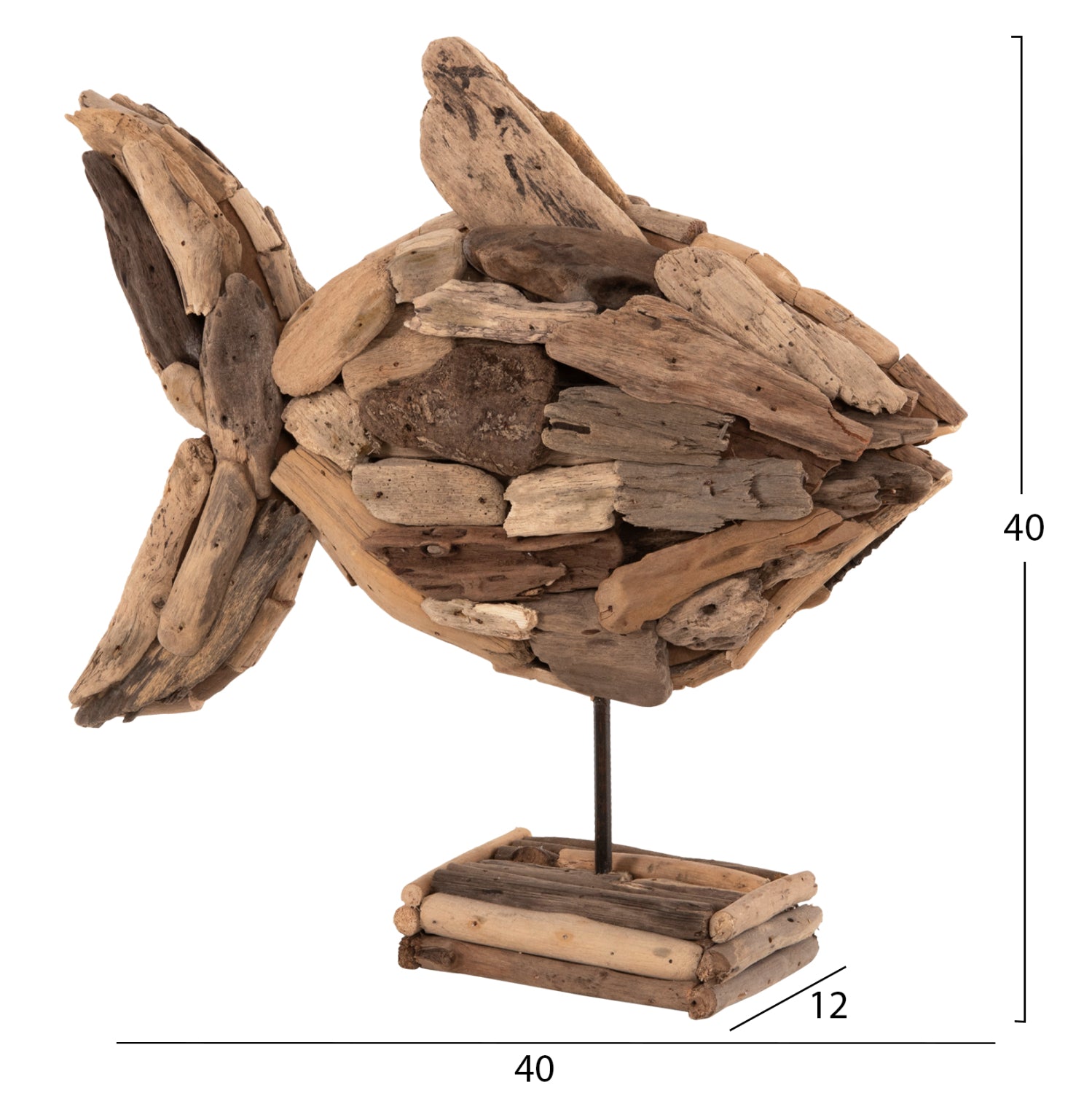 Декорация риба натурал 40x12x40