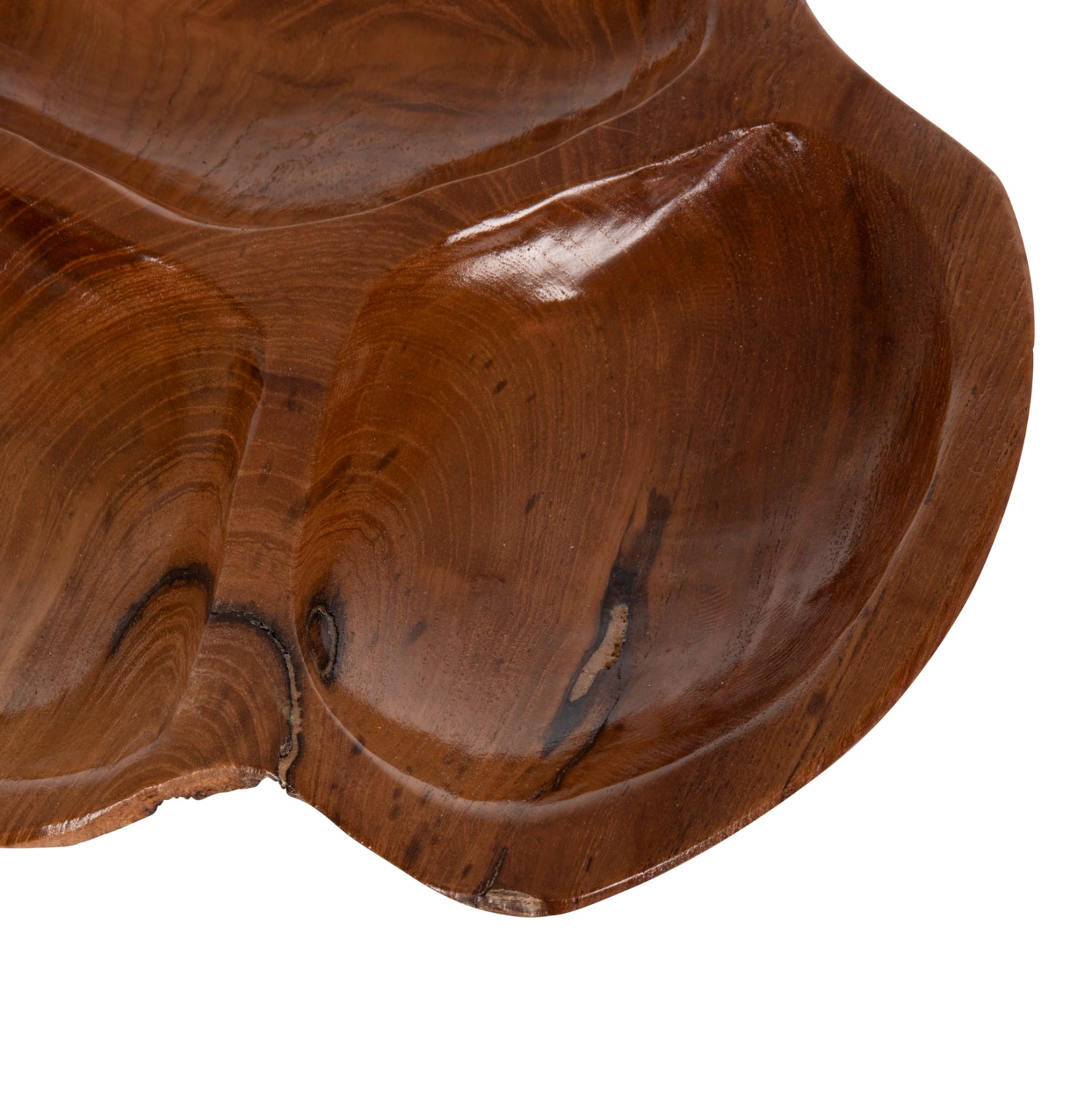 Декоративна купа за ядки тиково дърво ф30x4.5cм