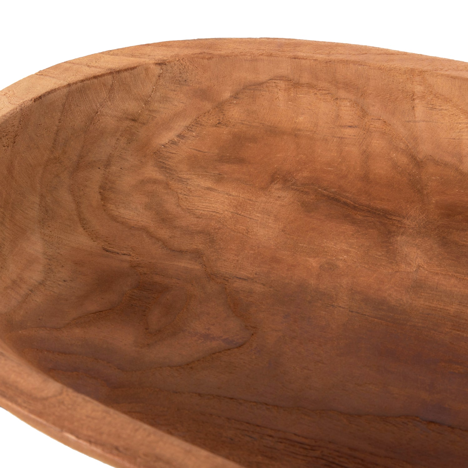 Декоративна овална купа за маса от рециклиран тик 55x30x7см