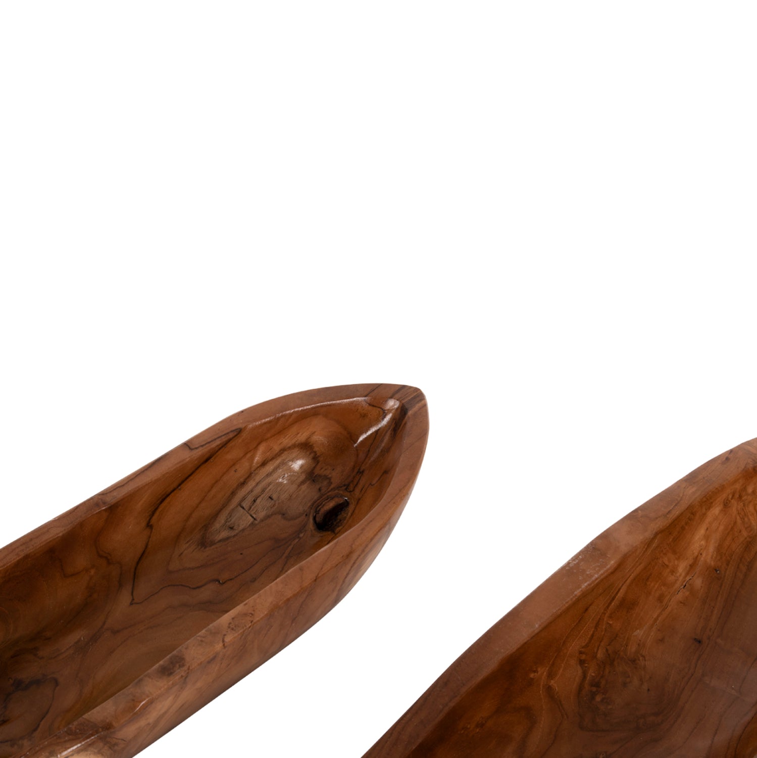 Комплект дървени купи натурал тиково дърво