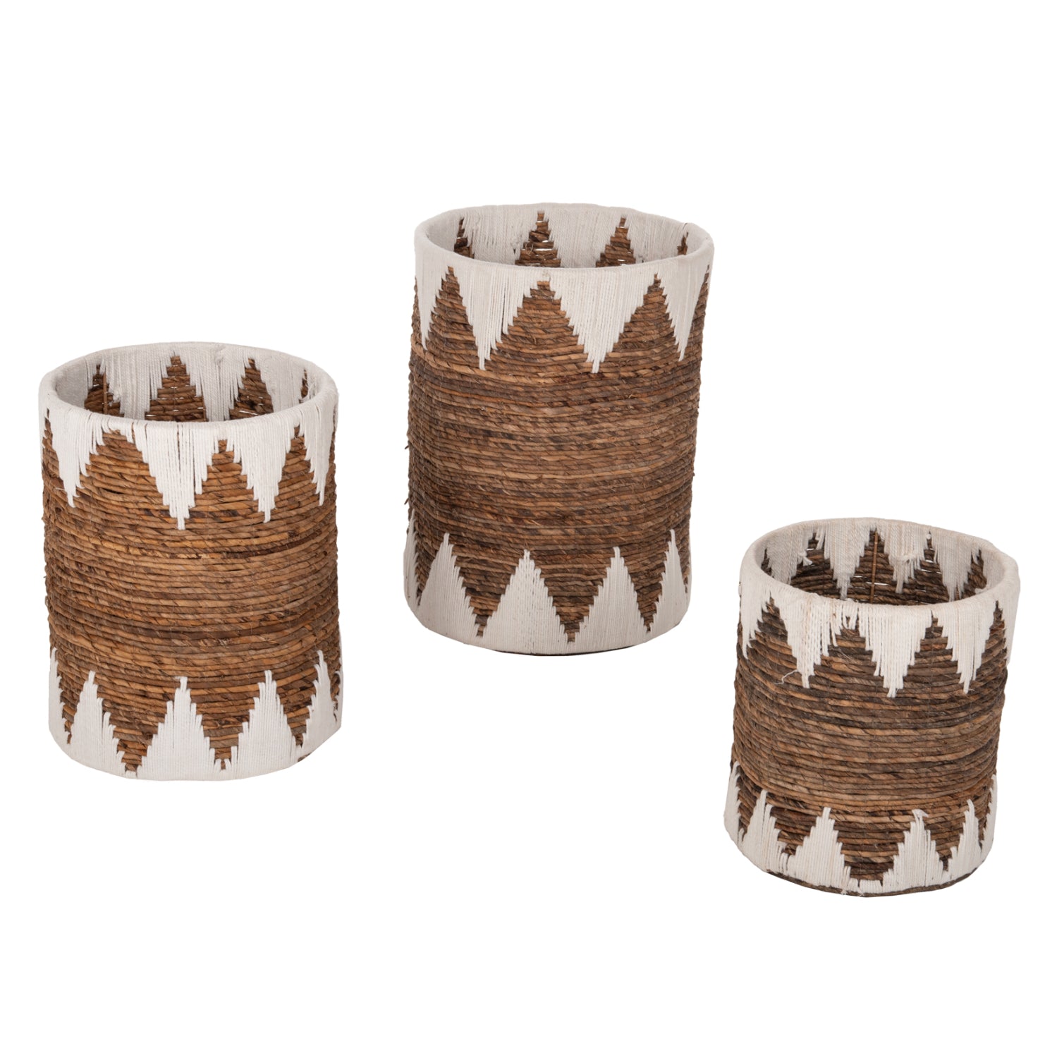 Кошници 3броя -натурал ратан Φ42x56Всм