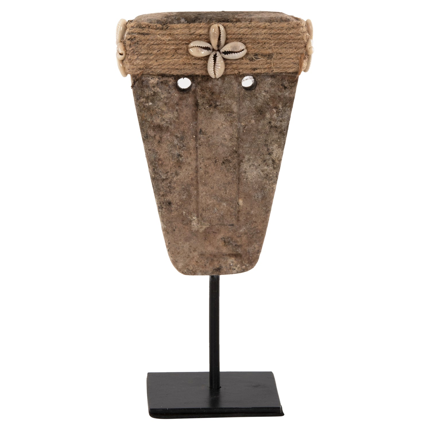 Декоративна фасадна поставка PARAS камък-метал, черна, 10x7x21h см