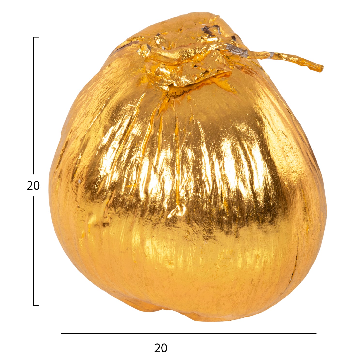 Декорация кокос за маса златен цвят 20x20x20